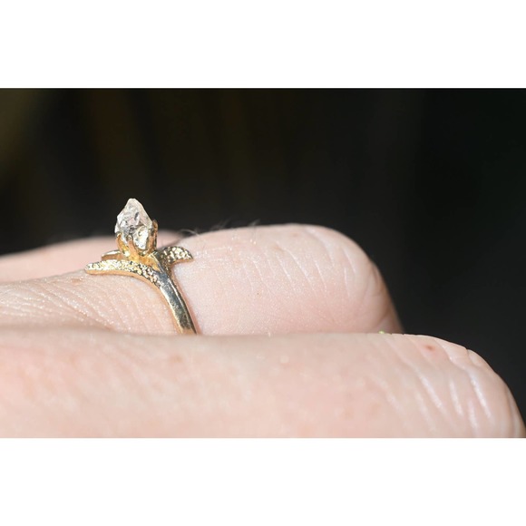 Art Deco Ring Raw Diamond Ring Rough Diamond Ring promise anniversary gi… - Picture 1 of 4